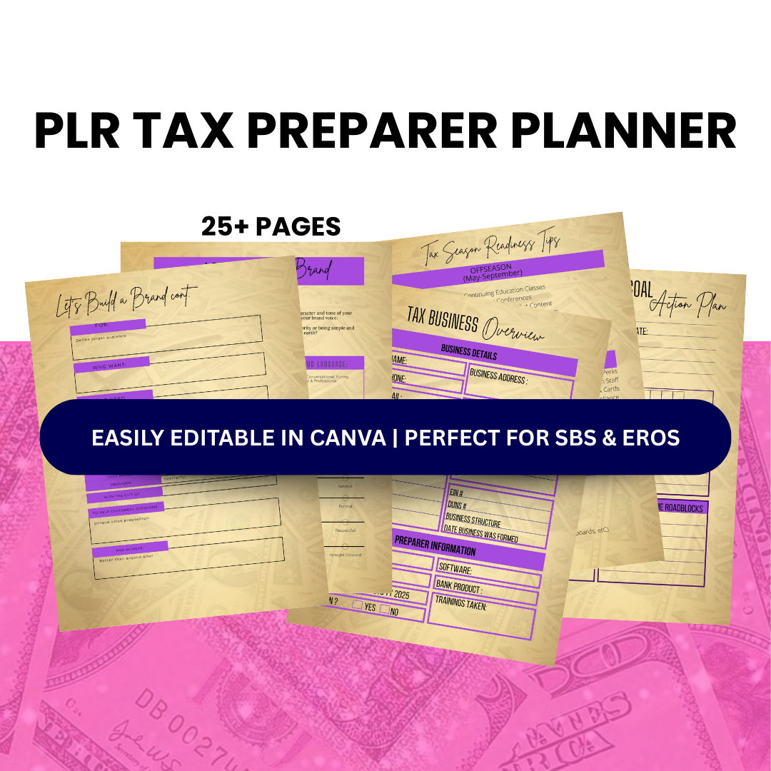 PLR Tax Preparer Planner